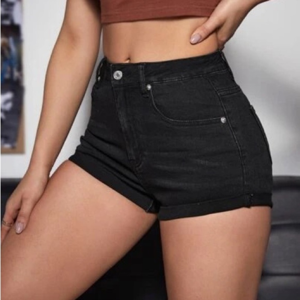 SHEIN Black Denim Shorts